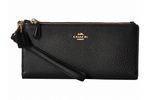 Coach Double Zip Wallet- Black